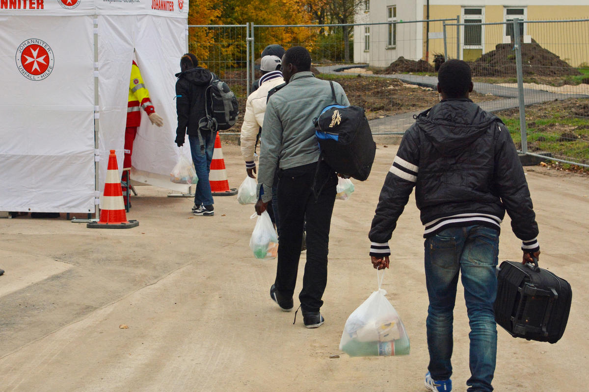 Ankunft von Asylberwerbern in Oberstimm