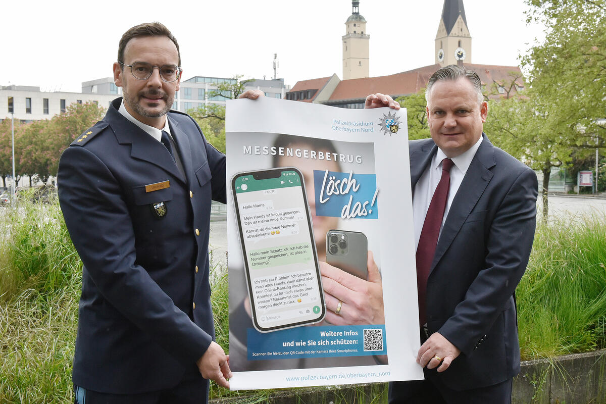 Kampagne gegen Messengerbetrug - OB Scharpf und Polizeichef Uschold